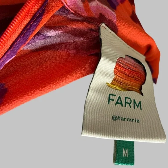 Farm Rio Chevron Forest Orange Mini 
Dress Size M - Picture 9 of 13